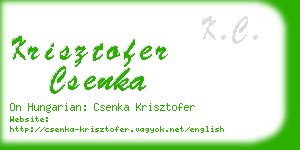 krisztofer csenka business card